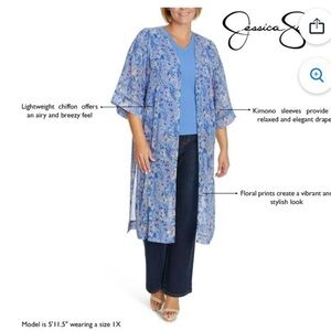 Womens Jessica Simpson Plus‎ Size Floral Kimono